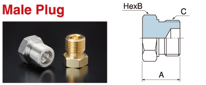 PRIMET products Cylinder connectors　Male Plug