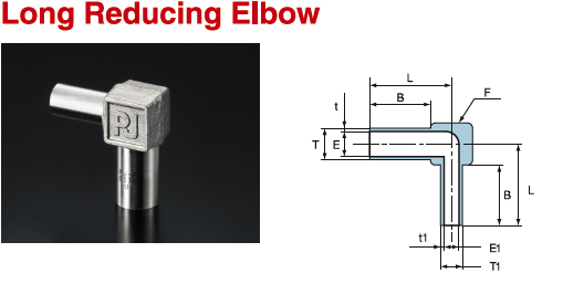PRIMET Products TBW fittings Long Reducing Elbow