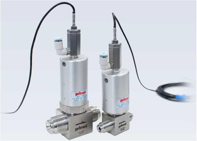 プライメット製品ダイヤフラムバルブに近接スイッチ取付可能
